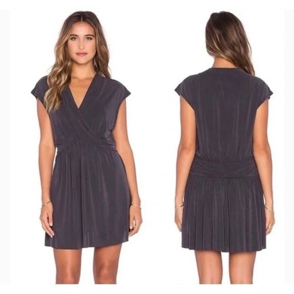 Free people drape cupro black mini dress size medium - Picture 4 of 4